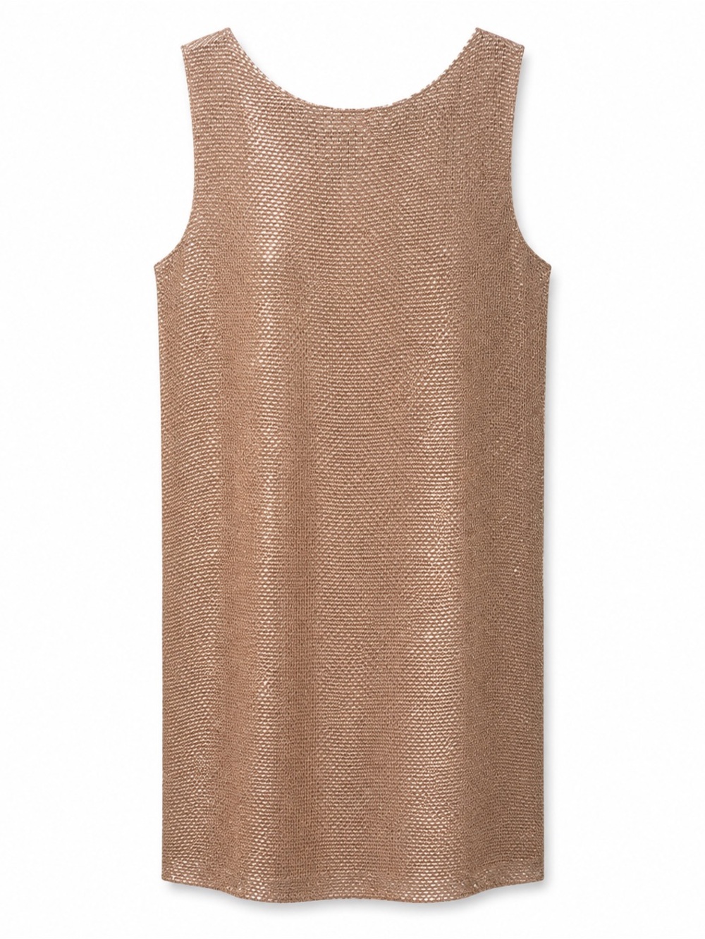 LESET Stella Honey Metallic Sequin Linen Sleeveless Mini Dress S NWT - Picture 2 of 5